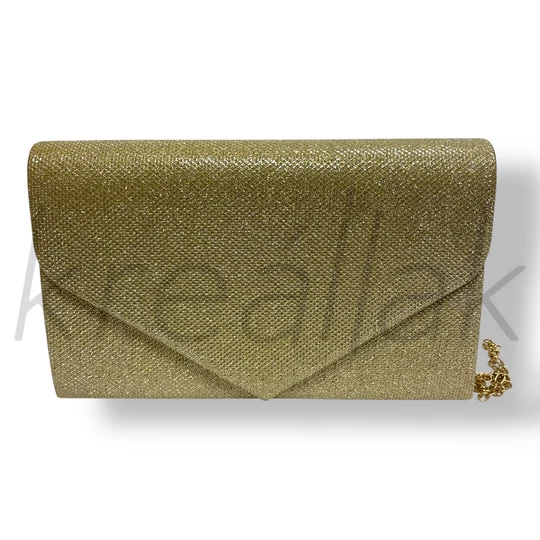 Arany rácsos felületű alkalmi táska