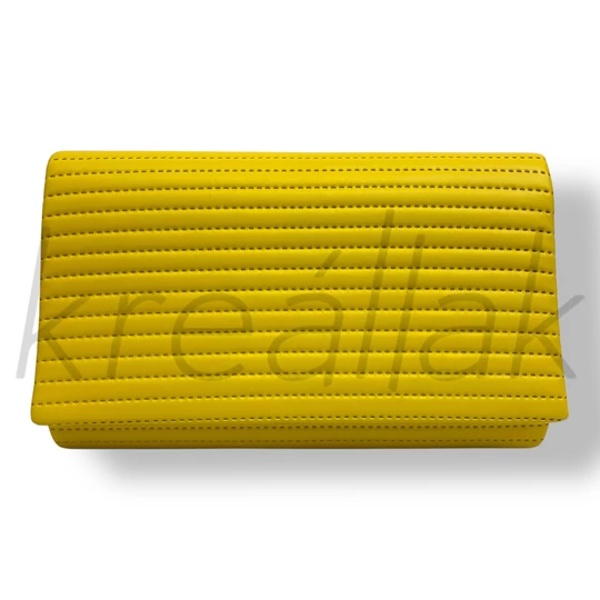 Sárga rácsos műbőr táska