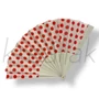 Fehér alapon piros pöttyös legyező
