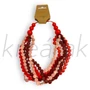 Nyaklánc - Fa gyöngyös nyaklánc piros színben