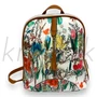 Hátitáska - Virágmintás hátitáska barna szegéllyel